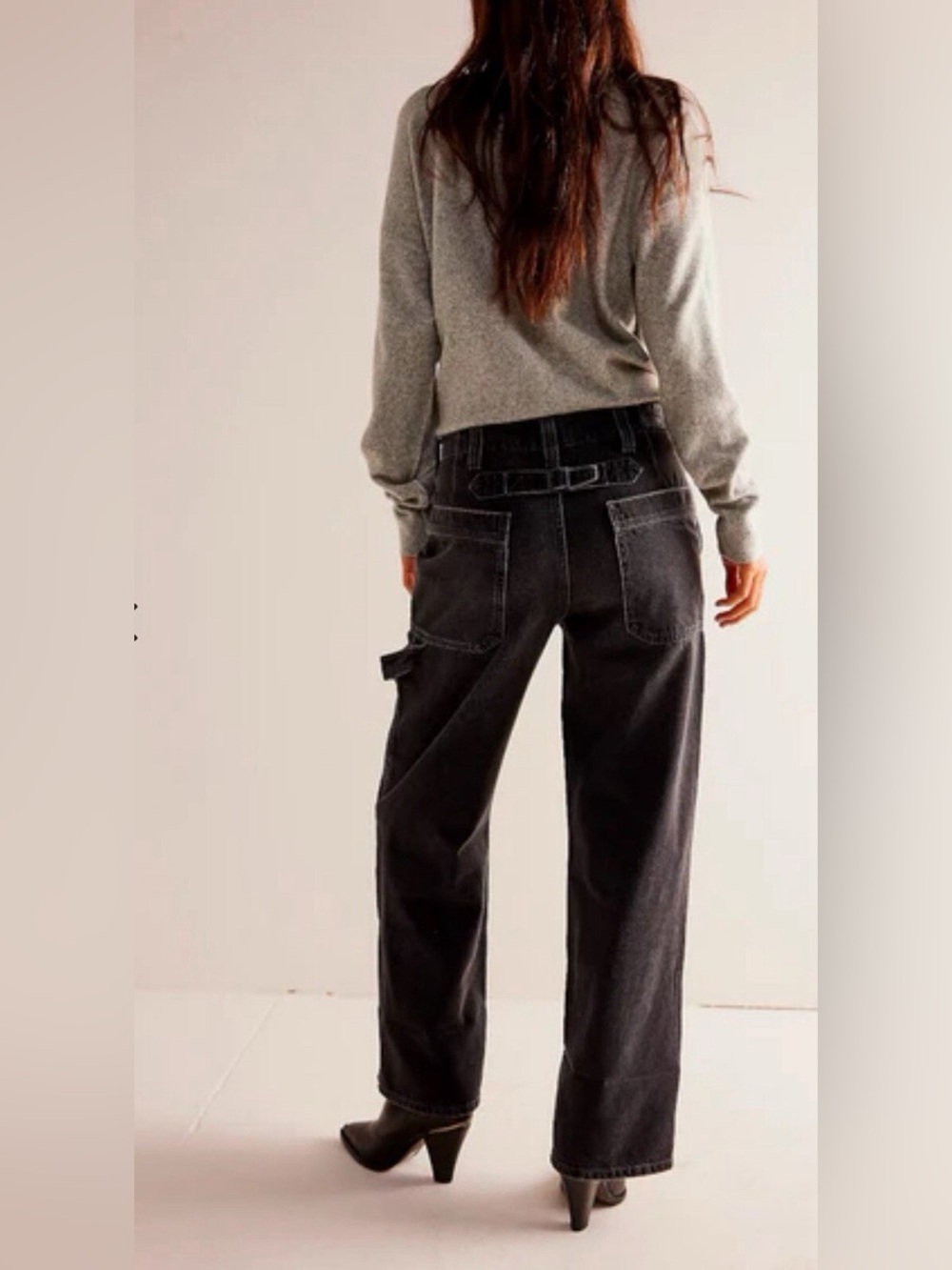 We The Free Major Leagues Vintage Black Mid-Rise Cuffed Jeans